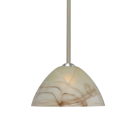 Besa Lighting Tessa Stem Pendant, Mocha, Satin Nickel Finish, 1x75W Incandescent 1TT-420183-SN